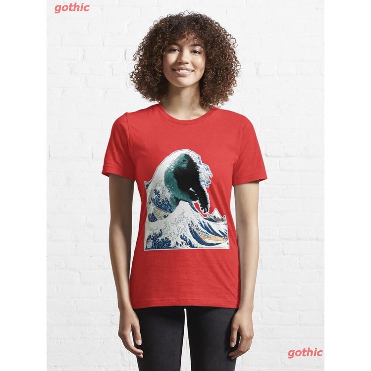 เสื้อยืดกีฬา-the-great-bigfoot-wave-sasquatch-classic-art-painting-ocean-t-shirt-essential-t-shirt-sports-t-shirt