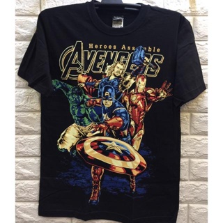 เสื้อยืดสําหรับผู้ชาย◕A.ClassicRetro &Avengers เสื้อยืดสีดําสําหรับผู้ชายและผู้หญิง/เสื้อผ้า/ที SMy