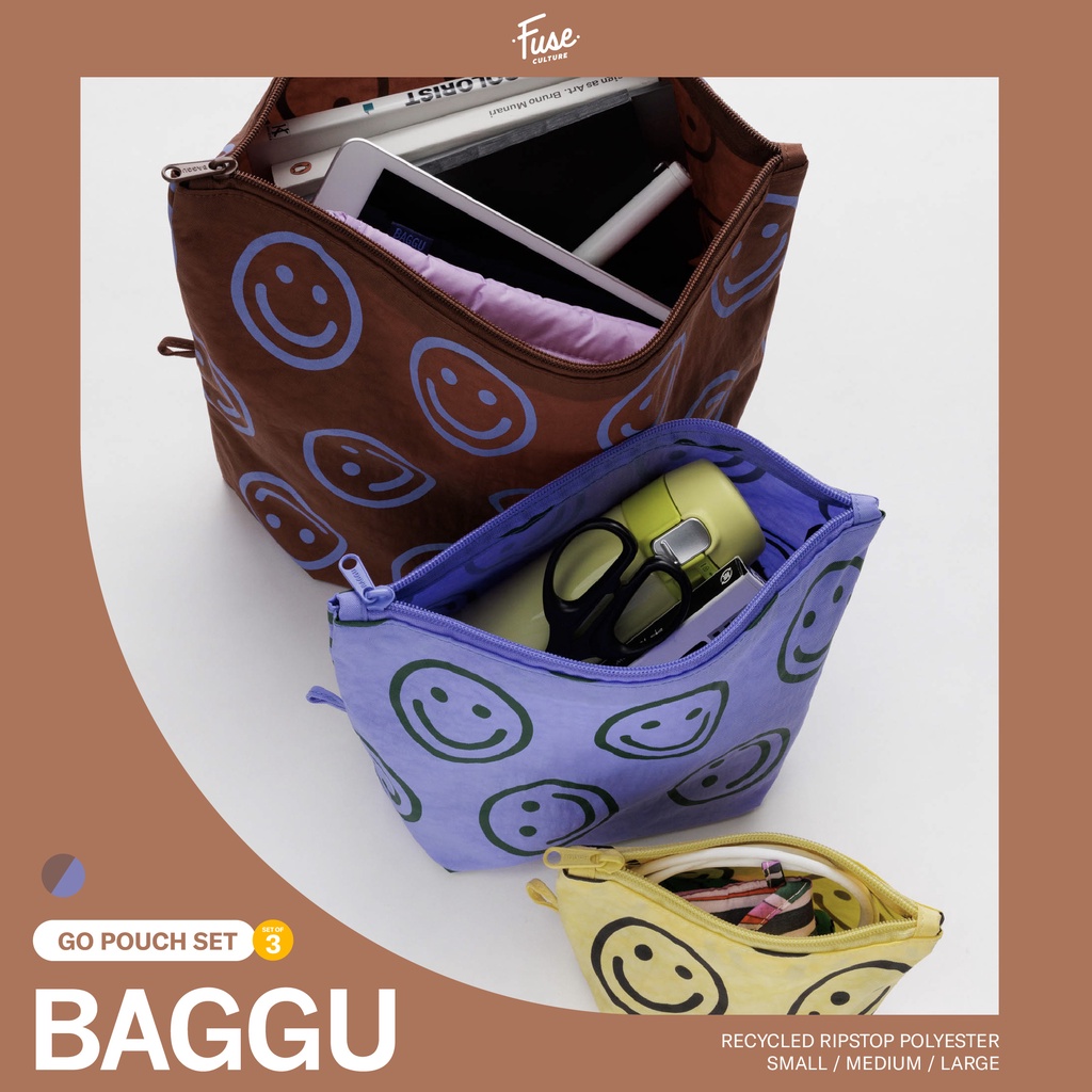 ภาพหน้าปกสินค้าพร้อมส่ง BAGGU Go Pouch Set กระเป๋าใส่ของอเนกประสงค์ เหมาะสำหรับใส่ของเดินทาง เซ็ทละ 3 ชิ้น กระเป๋าจัดระเบียบ