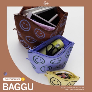 สินค้า พร้อมส่ง BAGGU Go Pouch Set กระเป๋าใส่ของอเนกประสงค์ เหมาะสำหรับใส่ของเดินทาง เซ็ทละ 3 ชิ้น กระเป๋าจัดระเบียบ