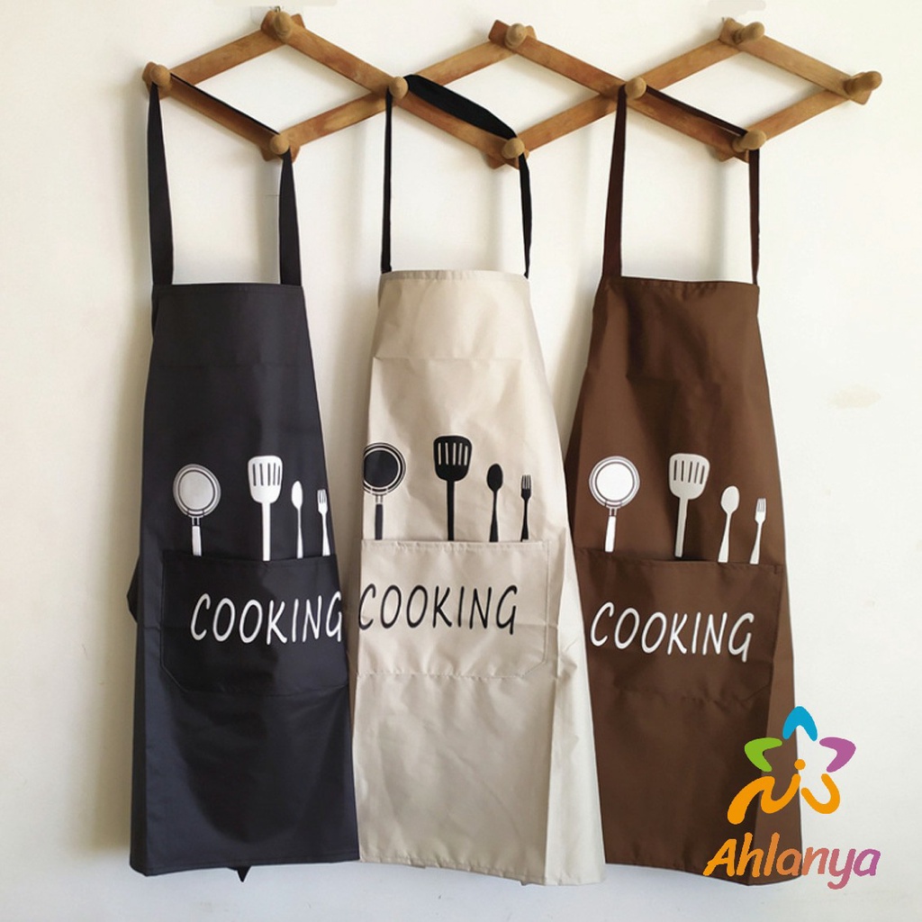 ahlanya-ผ้ากันเปื้อน-สีพื้น-ผ้ากันเปื้อนทำอาหาร-ผ้ากันเปื้อนห้องครัวห้องอาหาร-kitchen-cooking-clothes