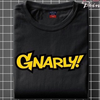 เสื้อคู่รัก เสื้อยืดสีขาวผู้หญิง เสื้อวินเทจชาย - พิมพ์ GNARLY คุณภาพสูงทํา UNISEX TSHIRTS COD Tee