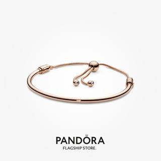 Pandora สร้อยข้อมือเงิน 14k ชุบโรสโกลด์ ของขวัญวันเกิด คริสต์มาส t925