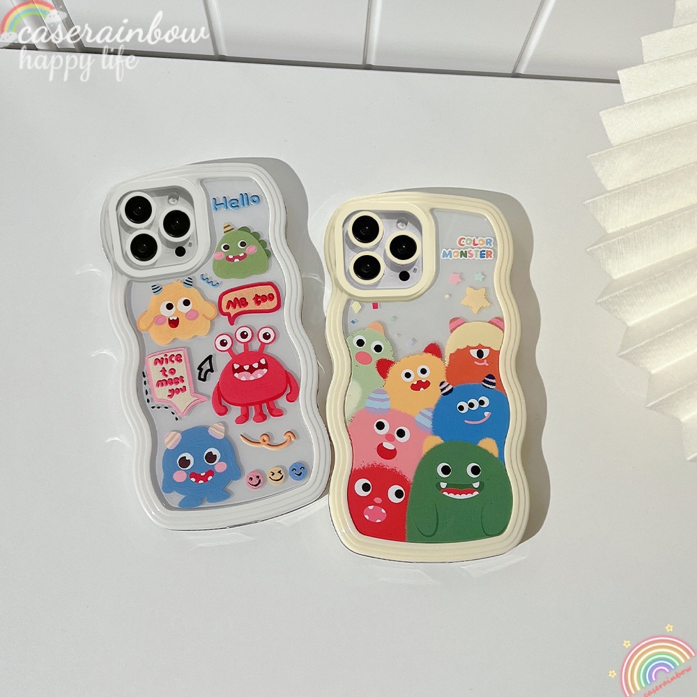 เคสโทรศัพท์มือถือแบบนิ่ม-tpu-ลายการ์ตูนมอนสเตอร์ตัวน้อยน่ารัก-ขอบหยัก-สําหรับ-iphone-7-8-6-6s-plus-xr-11-12-13-pro-max-14-pro-max-14plus-x-xs-max-se-2020