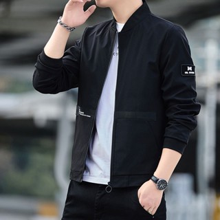 เสื้อแจ็กเก็ตลําลอง แบบเข้ารูป สไตล์สปอร์ต แฟชั่นสําหรับผู้ชาย