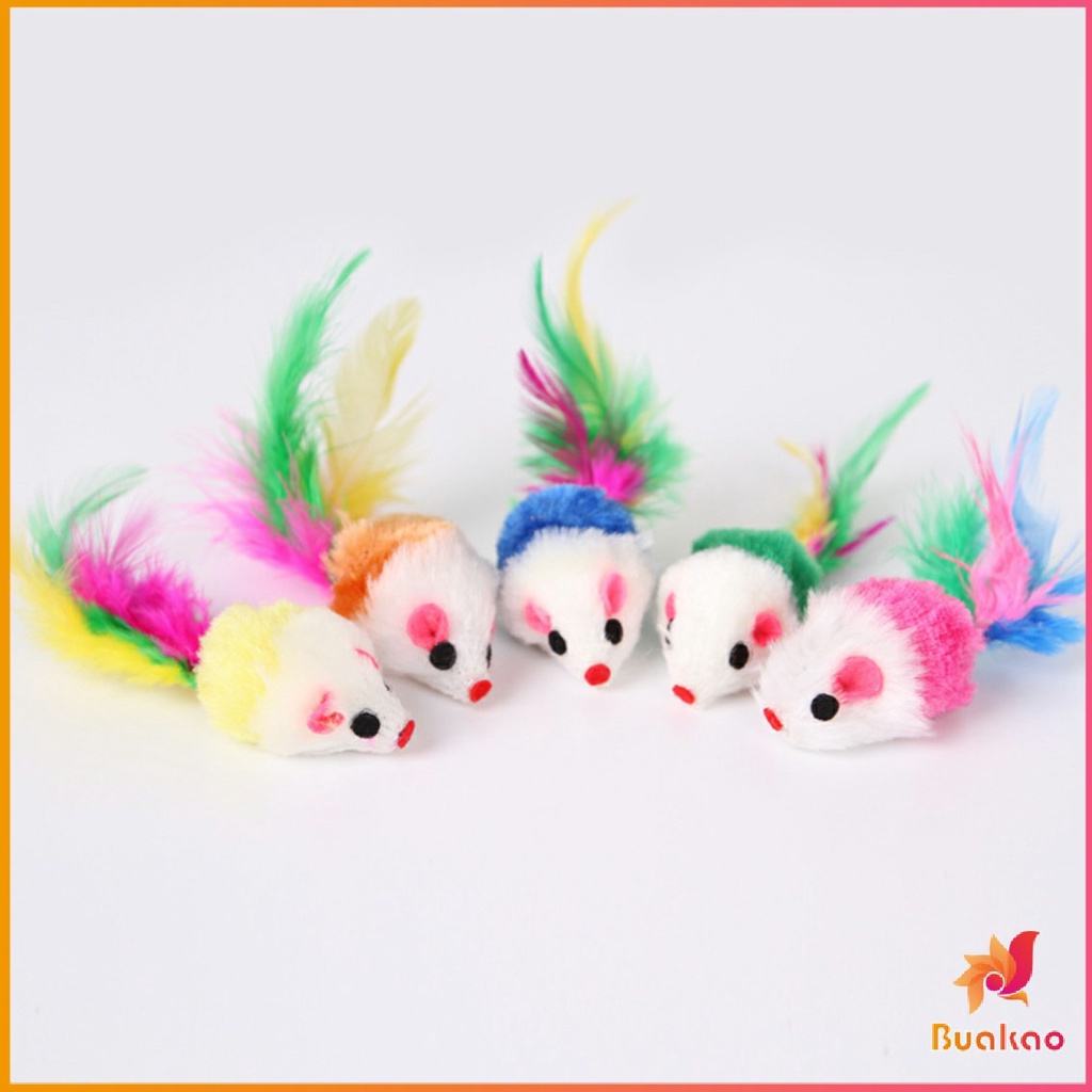 buakao-หนูจิ๋วของเล่นน้องแมว-คละสี-อุปกรณ์เสริมสำหรับสัตว์เลี้ยง-cat-toy