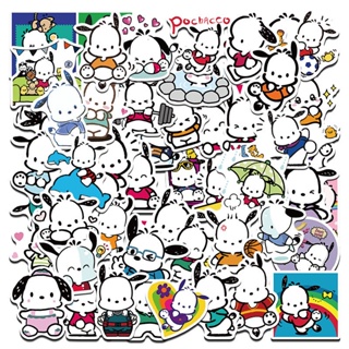 สติกเกอร์พีวีซี ลายการ์ตูน Pochacco น่ารัก กันน้ํา 50 ชิ้น