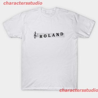เสื้อคู่ เสื้อสาวอวบ charactersstudio New เสื้อยืดผ้าฝ้าย Name Roland สําหรับผู้ชาย sale เสื้อทหาร