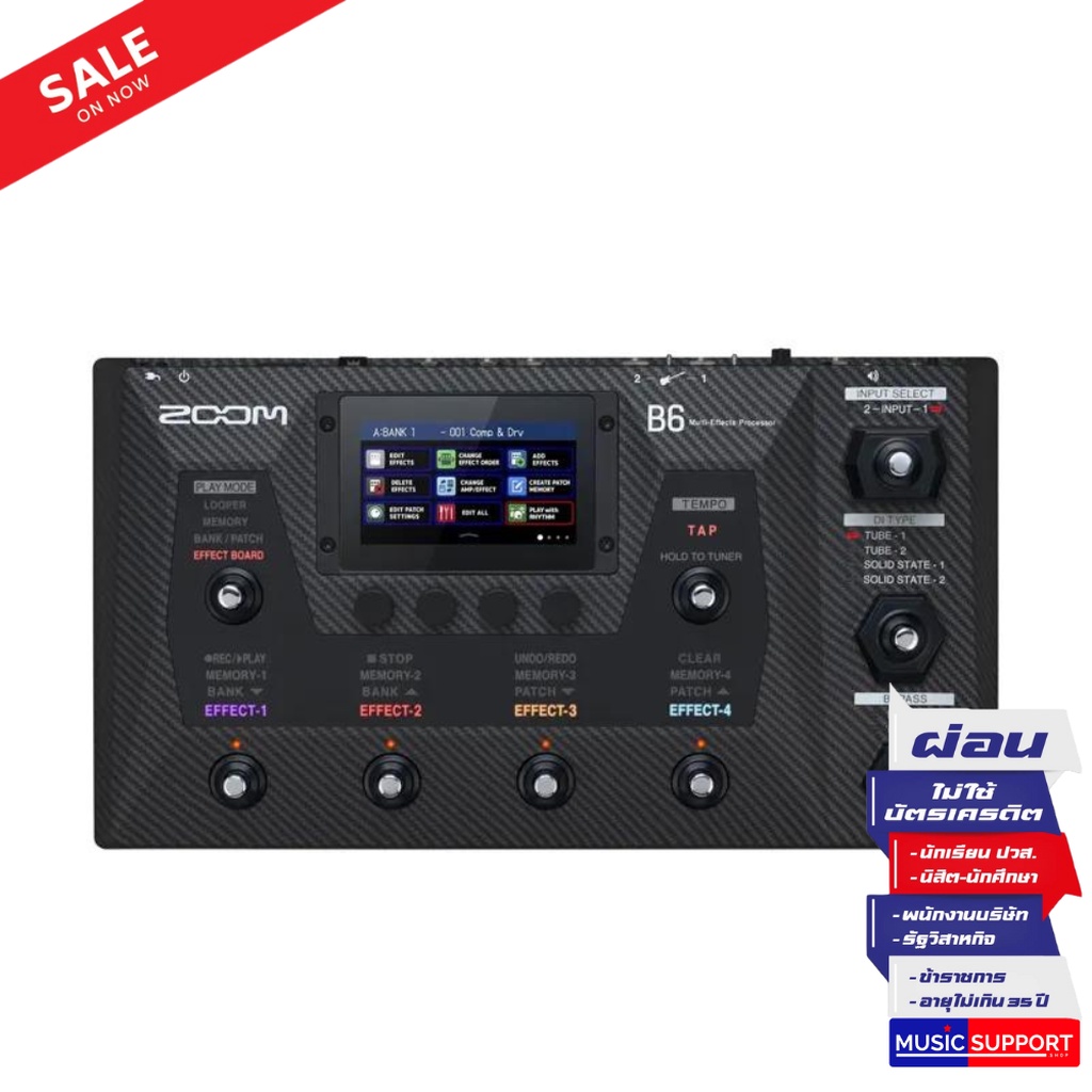 ZOOM B6 มัลติเอฟเฟคเบส Multi-Effect Bass | Shopee Thailand