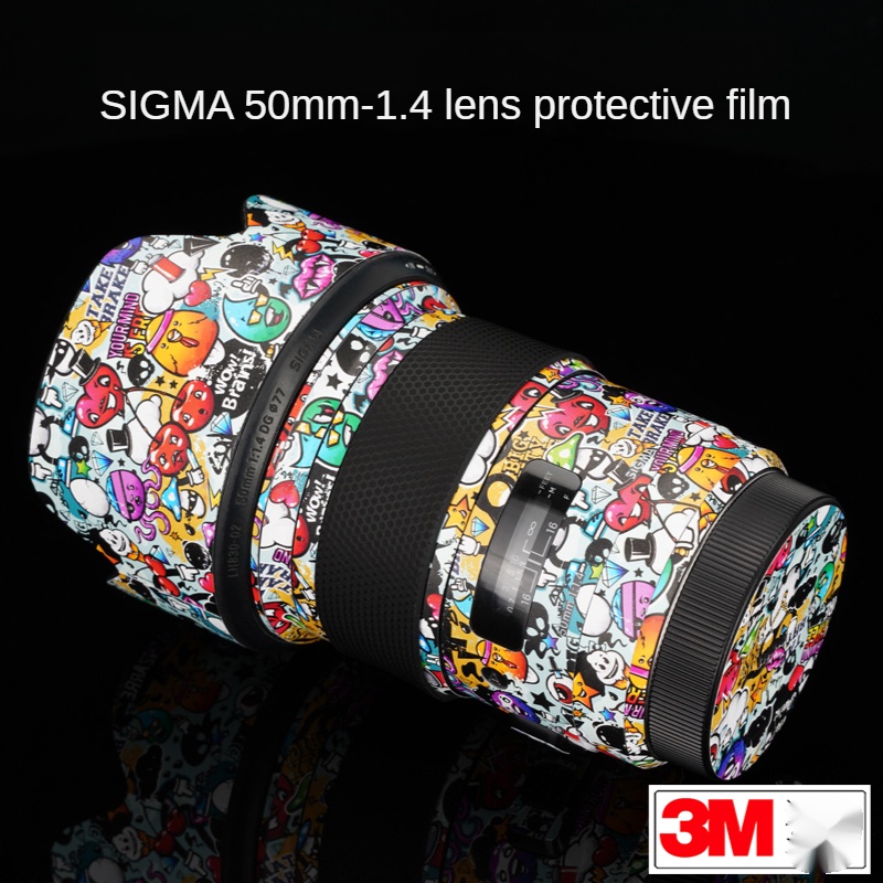 ภาพหน้าปกสินค้าฟิล์มสติกเกอร์คาร์บอนไฟเบอร์ ลายพราง 3M สําหรับ SIGMA 50F1.4 Canon EF