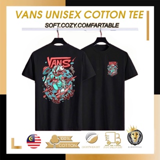 Tee เสื้อยืด เสื้อสีขาว - VANS 17 เสื้อยืด Unisex ผู้ชายผู้หญิงแขนสั้น Baju Lelaki Wanita สเก็ตบอร์ด