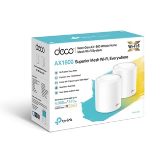 TP-LINK Deco X20 AX1800 Whole Home Mesh Wi-Fi System แพ็ค 2 ตัว (รับประกันศูนย์ตลอดอายุการใช้งาน)