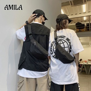 AMILA ใหม่ กระเป๋าคาดเอว อเนกประสงค์ กระเป๋าสะพายไหล่ ลําลอง แฟชั่นสําหรับผู้ชาย เหมาะกับการพกพาเล่นกีฬา กลางแจ้ง