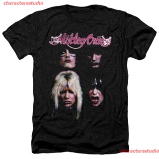 charactersstudio 2021 ใหม่เสื้อยืดลําลองสําหรับผู้ชายแขนสั้นคอกลมพิมพ์ลาย Motley Crue The Crue Heather