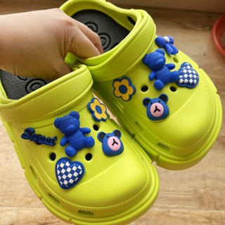 Crocs Jibbitz Klein กระดุม สีฟ้า สําหรับรองเท้า DIY