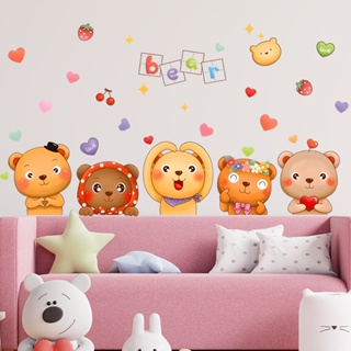 【Zooyoo】สติ๊กเกอร์ติดผนัง Kindergarten simple bear wall stickers