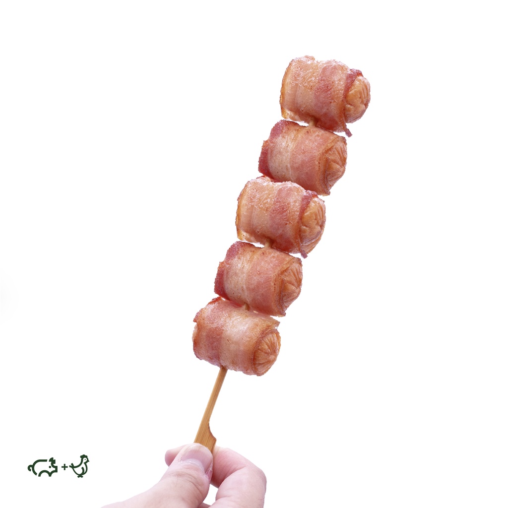 belucky-บีลัคกี้-bacon-wrapped-hotdog-5x5-เบคอนพันไส้กรอกไก่-5-เม็ด-5-ไม้