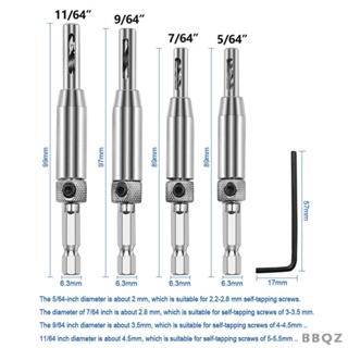 [Bbqz01] ดอกสว่านบานพับตรงกลาง 4 ชิ้น พร้อมกุญแจหกเหลี่ยม 1 ชิ้น 5/64 นิ้ว 7/64 นิ้ว 9/64 นิ้ว 11/64 นิ้ว สําหรับงานไม้