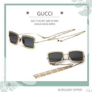 แว่นกันแดด GUCCI รุ่น GG1112S 001 SIZE 54 MM (GOLD-GOLD-GREY)