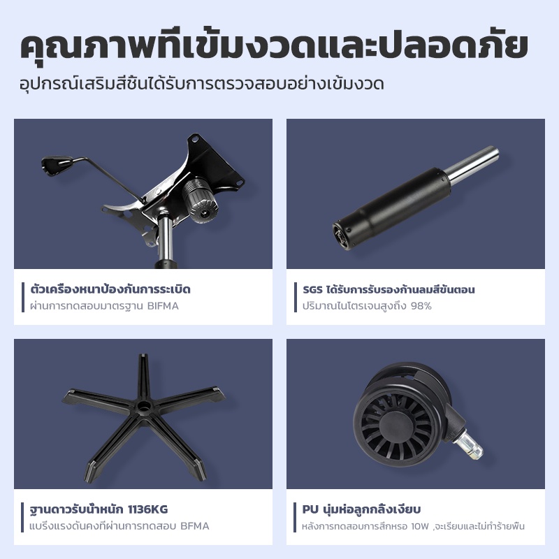 KUCA เก้าอี้เกมมิ่ง E-Sport เทคโนโลยีใหม่ผ้าระบายอากาศ ระบายความร้อนได้ดี ปรับเอียงและสูงได้ เนื้อผ้าลินิน รับน้ำหนักได้ 200 kg. [รับประกัน 5 ปี]