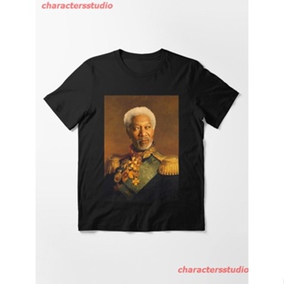 New Morgan Freeman Portrait Essential T-Shirt เสื้อยืด ดพิมพ์ลาย เสื้อยืดผ้าฝ้าย คอกลม cotton ความนิยม sale Unisex