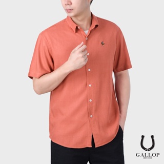 ภาพหน้าปกสินค้าGALLOP : LINEN CASUAL SHIRT เสื้อเชิ๊ตผ้าลินินแขนสั้น รุ่น GW9019 สีส้มอิฐ ที่เกี่ยวข้อง