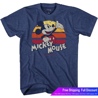 ดิสนีย์เสื้อยืดลำลอง Mickey Mouse Classic Retro Vintage Disneyland World Adult Tee Graphic T-Shirt For Men Tshirt Clothi
