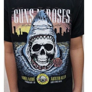 เสื้อยืด เสื้อคู่รัก GUNS N ROSES เสื้อวินเทจอาศัยอยู่ในออสเตรเลีย VoK เสื้อตราหานคู่ เสื้อคู่ Tee