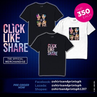 Tee &*เสื้อเชิ้ต Click Like Share ที่ได้รับใบอนุญาตอย่างเป็นทางการสําหรับผู้ชายและผู้หญิง Dvv