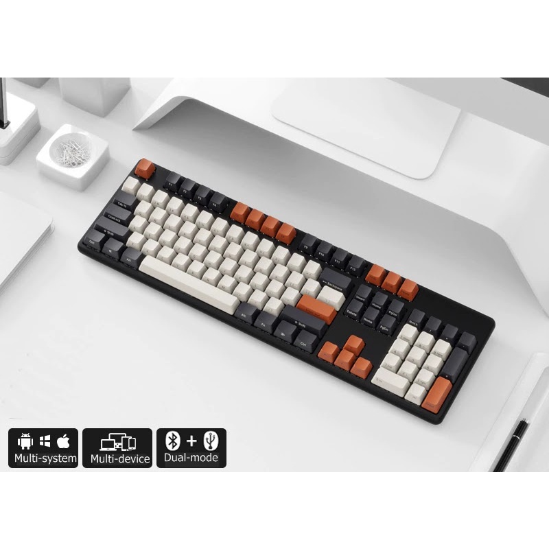 คีย์บอร์ดไร้สาย Royal Kludge 104Key RK989 RK104PLUS Backlit Bluetooth 2 ...