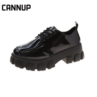 สินค้า CANNUP  รองเท้าสุภาพสตรี  รองเท้าส้นเตารีด pu leather รองเท้าส้นตึก  Mary Jane รองเท้าไม่มีส้นแบน CA0928003
