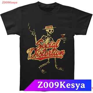 Z009Kesya เสื้อยืดสีพื้นผู้ชาย Social Distortion Mens Vintage 1979 T-Shirt Black discount Social Distortion การบิดเบือน