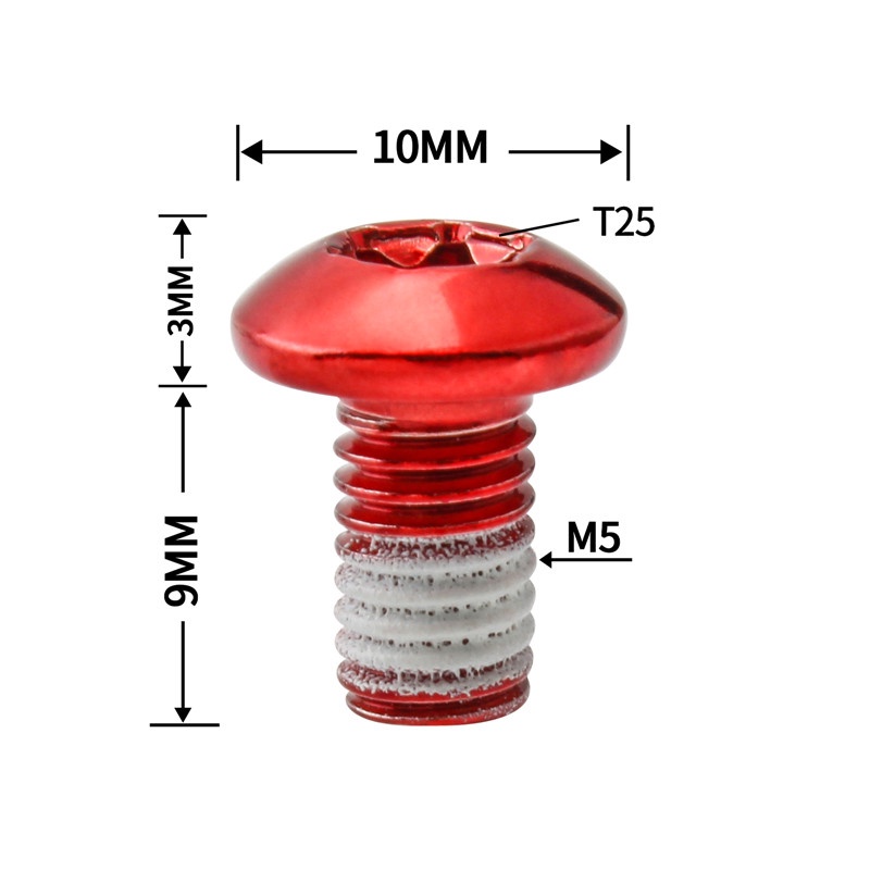 muqzi-สกรูดิสก์เบรกโรเตอร์-t25-m5-9-มม-หลากสี-อุปกรณ์เสริม-สําหรับจักรยานเสือภูเขา-12-ชิ้น