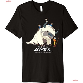 Tee เสื้อยืดแขนสั้น Avatar: The Last Airbender Appa Group Shot Logo Premium T-Shirt Popular T-shirts