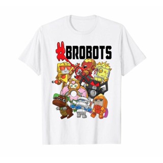 เสื้อขาว Transformers BotBots Brobots Group Shot เสื้อยืดผู้ชายแฟชั่นสบาย ๆ คุณภาพสูงเสื้อยืดสบาย ๆ