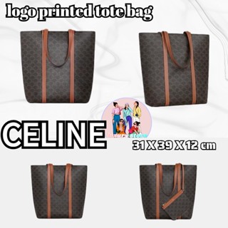 เซลิน  CELINE   กระเป๋าถือพิมพ์ลายโลโก้พิพิธภัณฑ์ CELINE/กระเป๋าผู้ชาย/กระเป๋าถือ/ทูอินวัน/รับประกันของแท้/ใหม่ล่าสุด