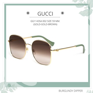 แว่นกันแดด GUCCI รุ่น GG1143SA 002 SIZE 59 MM. (GOLD-GOLD-BROWN)