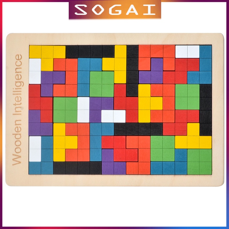 สปอตสินค้า-ตัวต่อไม้เตตริส-จิ๊กซอว์ไม้-tetris-ของเล่นเด็ก-tetris-building-blocks-บล็อกตัวต่อปริศนาการศึกษาของเด็กปริศนาร