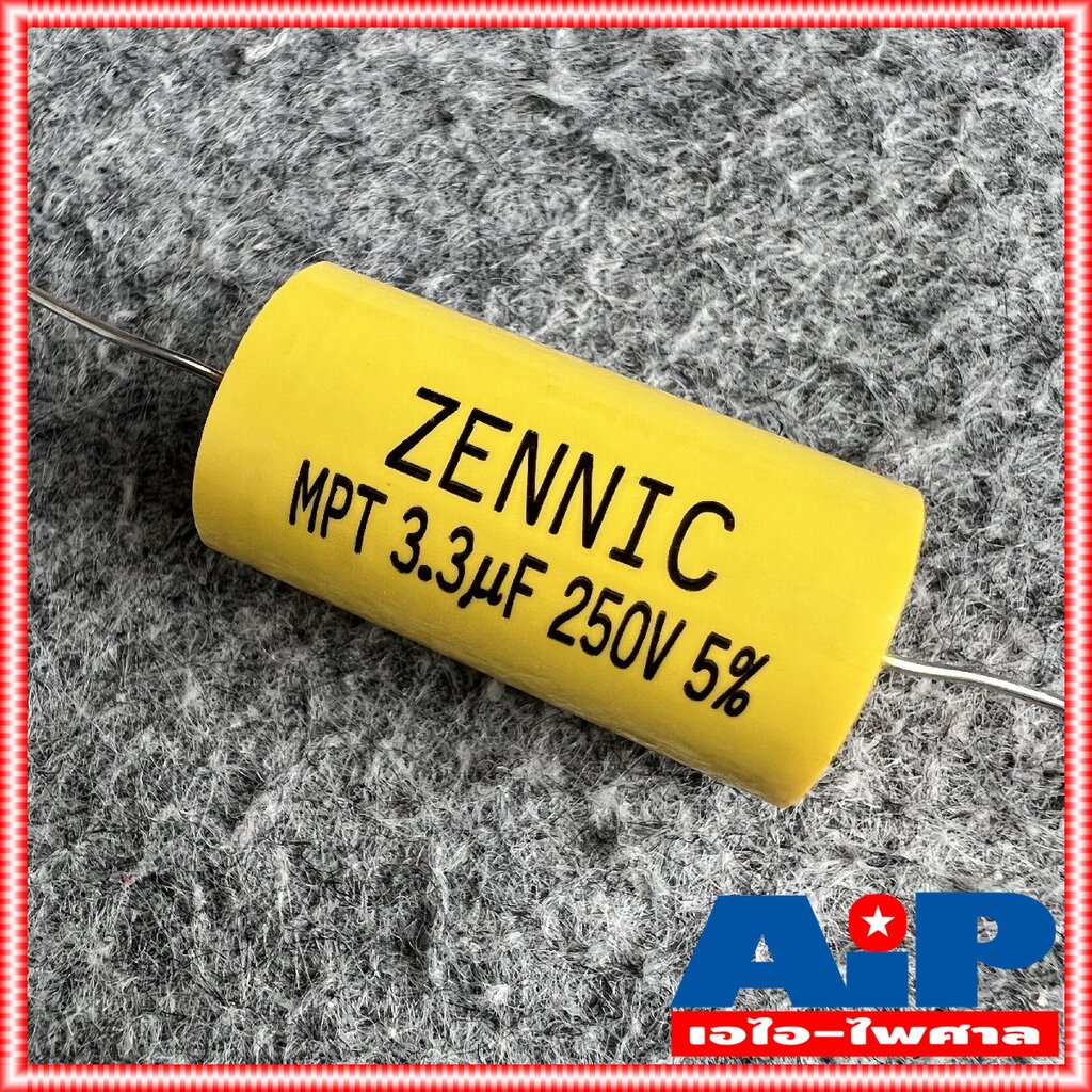 10ตัว-zennic-c3-3-250v-mpt-สีเหลือง-cเสียงแหลม-คาปาซิเตอร์-คอนเดนเซอร์-ซีเสียงแหลม-ซ๊3-3-250โวลต์-ซีตัดเสียงแหลม-เอไอ