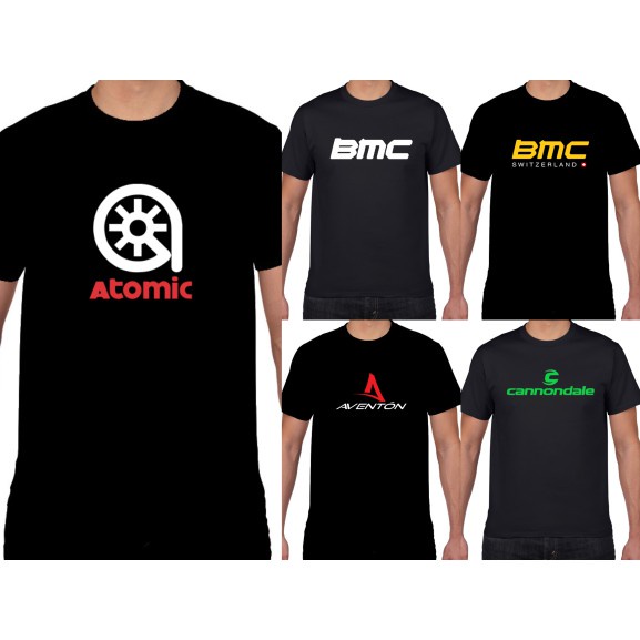 tee-การออกแบบสารพันเสื้อจักรยานอะตอม-bmc-aventon-cannondale-ชุดกีฬาจักรยานเสื้อยืดแห้งพอดี-unisex