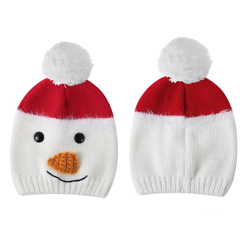 หมวกผ้าถัก-ลายคริสต์มาส-สโนว์แมน-ให้ความอบอุ่น-เหมาะกับหน้าหนาว-สําหรับเด็กทารกแรกเกิด
