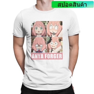 Anya Forger Spy X Family T Shirt For Men 100% Cotton Novelty T-Shirt Round Collar Anime Tee Shirt Short Sleeve Clothes G