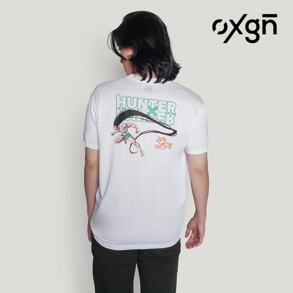 เสื้อคู่-แฟชั่นยูนิเซ็กซ์-oxgn-hunterxhunter-gon-easy-fit-เสื้อยืดพิมพ์ลายพิเศษสำหรับผู้ชาย-สีขาว