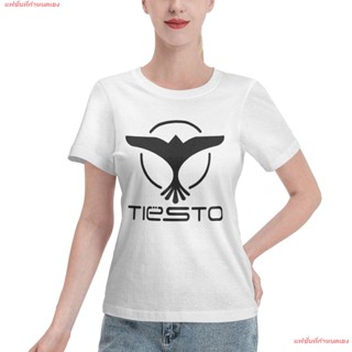 แฟชั่นที่กำหนดเอง เสื้อยืดผู้ญิง DJ Disc Jockey ดีเจ ดนตรี Tiesto DJ ทีเอสโต Logo Tee Womens Basic Short Sleeve T-Shirt