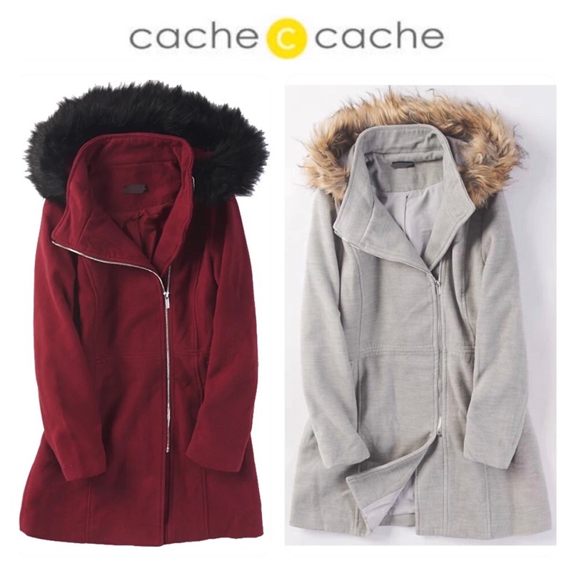 เสื้อโค้ทกันหนาว โค้ทฮู้ด ขนเฟอร์ 🔹แบรนด์ CACHE CACHE (WY792) | Shopee ...