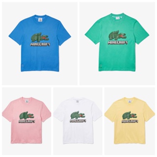 เสื้อยืดอินเทรนด์ผู้ชายอินเทรนด์ผู้หญิง[ ของแท้ ] เสื้อยืด เสื้อ Unisex Lacoste x Minecraft Print Organic Cotton T-Shirt