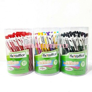 Flexoffice เฟล็กออฟฟิส ปากกาลูกลื่น หมึกน้ำมัน แบบกด 0.7 mm Super Trendee Ball Point Pen FO-GELB09