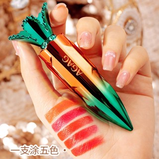 ภาพขนาดย่อของสินค้าลิปสติก 5 สีในแท่งเดียว AGAG Carotene Magic ลิปสติกติดทน แพกเกจแครอท