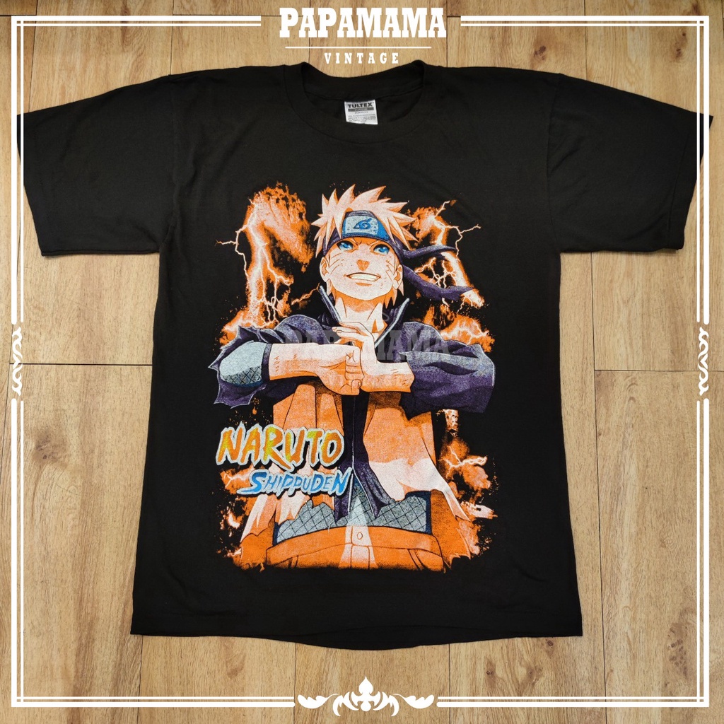 เสื้อยืดผู้ชาย90-เสื้อยืดคอกลม-shippuden-tag-tultex-เสื้อการ์ตูน-นารุโตะ-ชิปปุเดน-papamama-vintage