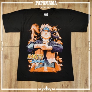 เสื้อยืดผู้ชาย90 เสื้อยืดคอกลม   Shippuden tag TULTEX เสื้อการ์ตูน นารุโตะ ชิปปุเดน papamama vintage